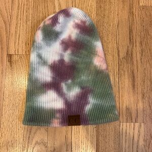 Tie-dye knit beanie